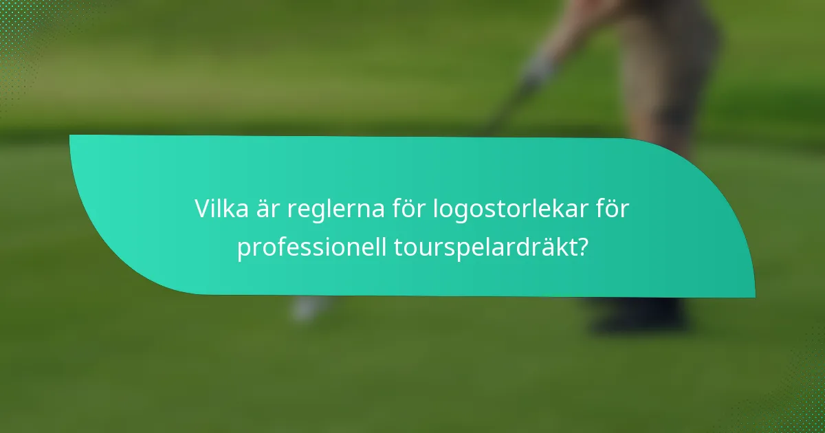 Vilka är reglerna för logostorlekar för professionell tourspelardräkt?